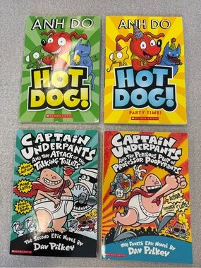 Hot Dog & Captain Underpants by Authors Ann Doh + Dav Pilkey Early Chapter Books